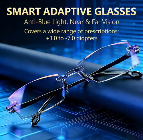 Sapphire Smart Adaptive Glasses — Crystal Clear Vision Near & Far, Anti-Blue Light